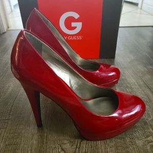 Guess Red Platform Heels